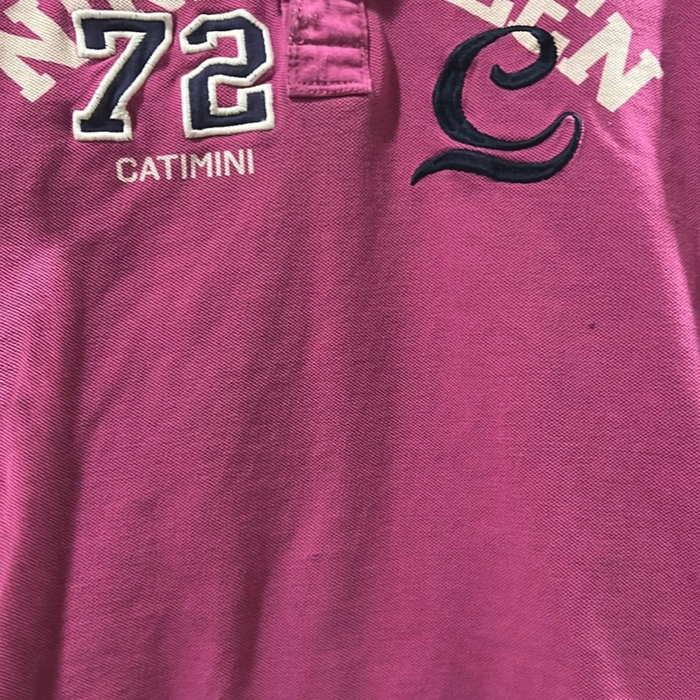 Catimini kids embroider Graphic 1/4 button down Polo Shirt short sleeve size 10